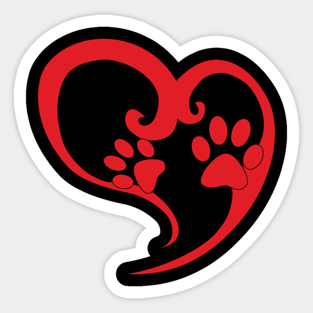 Paw Print Heart Dog Cat Owner Valentine Day Gift Paw Print Heart