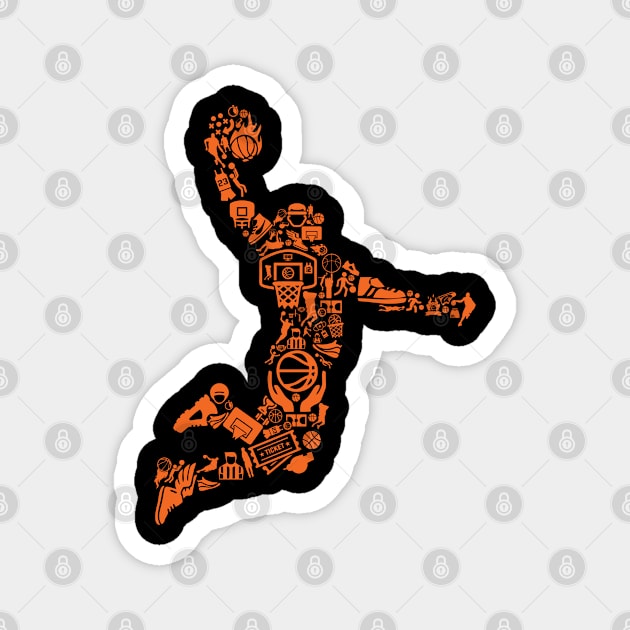 Basketball player Magnet by Teefold