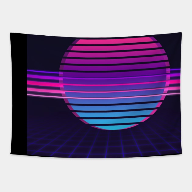 Purple Retro Futurism Tapestry by edmproject