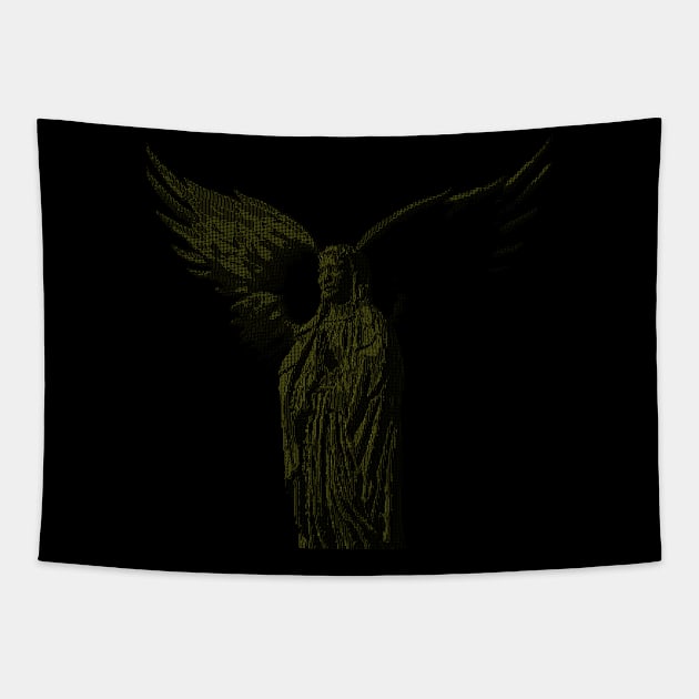 ASCii Sancta Maria (Yellow) Tapestry by McNerdic