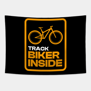 Track Biker Inside Bicycle Tapestry