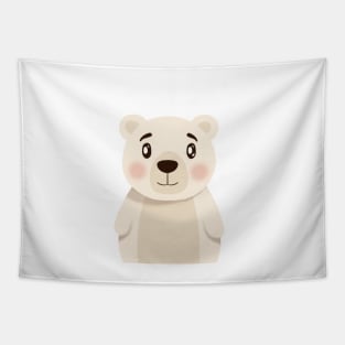 Baby White Bear Illustration Tapestry