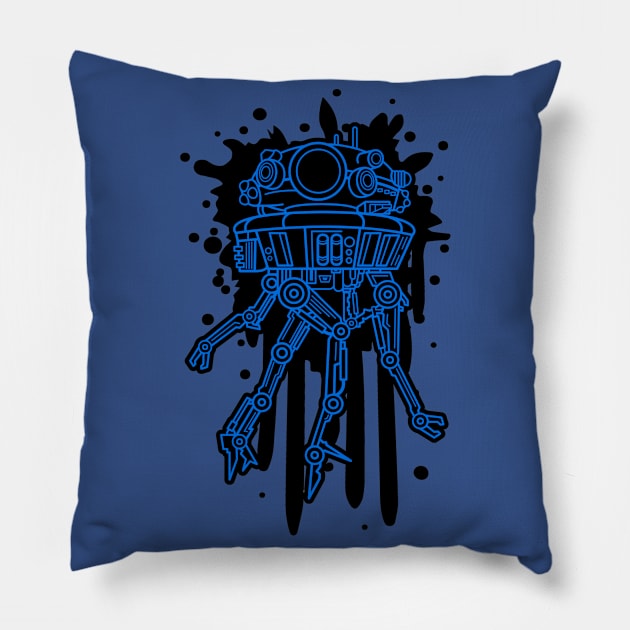 Galactic Probe Bot Pillow by OrneryDevilDesign