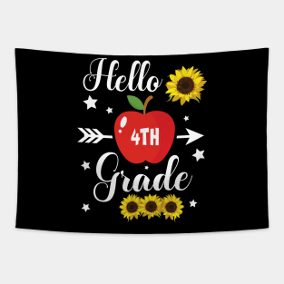 Stars Sunflower Teacher Student Back School Hello 4th Grade Tapestry