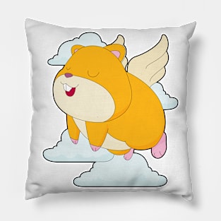 Hamster Angel wings Clouds Pillow