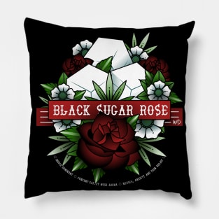 Black Sugar Rose Pillow