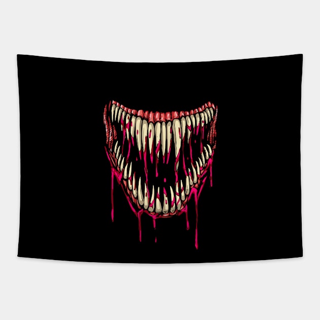 Evil fanged jaws Tapestry by NickZen