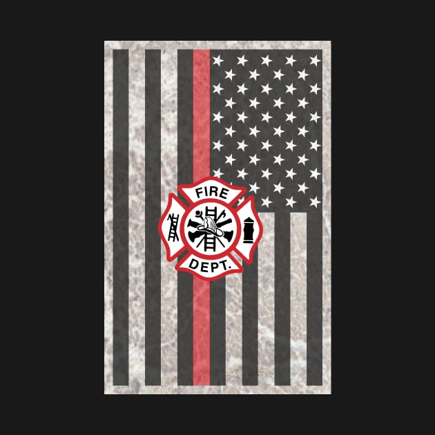 Firefighter Gifts, Thin Red Line Flag with Emblem by 3QuartersToday