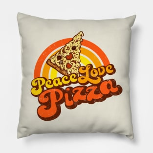 PEACE LOVE PIZZA - Weathered Retro Pizza Pillow