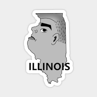 A funny map of Illinois 2 Magnet