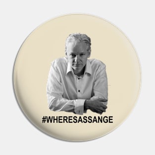 Portrait "Where's Assange" Pin