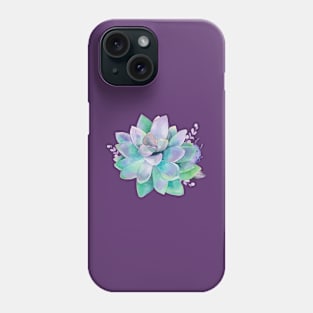 Aqua Succulent Phone Case