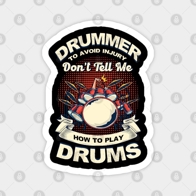 Drumming Drummer Drums Magnet by Toeffishirts