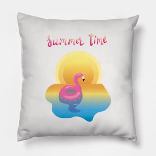 summer flamingo Pillow