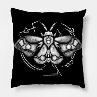 Cosmic Moth Fantasy Insect Occult Tattoo Pillow