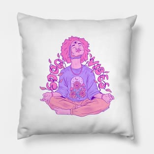 Good Vibes girl in yoga pose Pillow