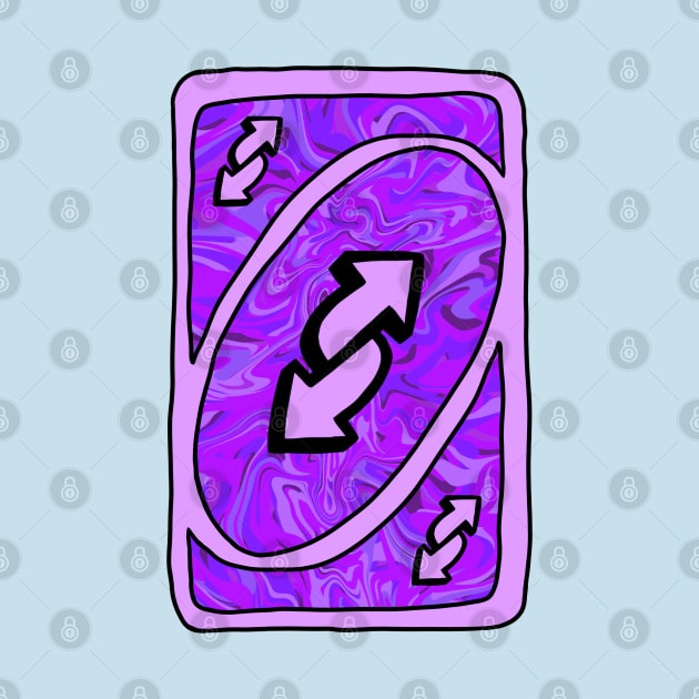 Trippy purple Uno reverse card by Bingust