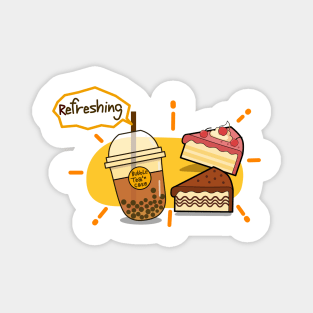 Bubble tea and cakes Magnet