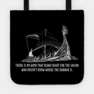 Norwegian Viking Proverb On Sailing - Norse Longship Tote