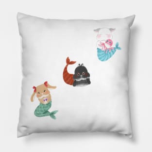 Mermaid Bunny BSC Diagonal Right | Bailey Sean Claude x Bunniesmee Pillow