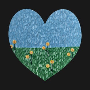 Yellow flower on a rainy day, flowers in a raindrop, no rain no flowers, rainy in my heart T-Shirt