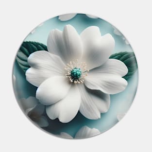 White Flowers Pin