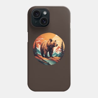 Geometric Bear In Mountain Forest Phone Case