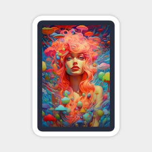 Trippy Female Portrait Magnet