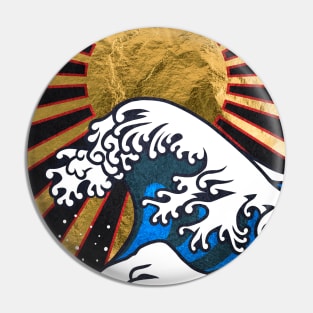 Golden Great Wave off Kanagawa Pin