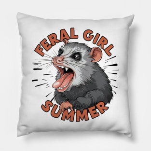 feral girl summer Pillow