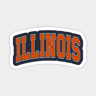 Illinois - college university font letters text word football basketball baseball softball volleyball hockey love fan player christmas birthday gift for men women kids mothers fathers day dad mom vintage retro Magnet