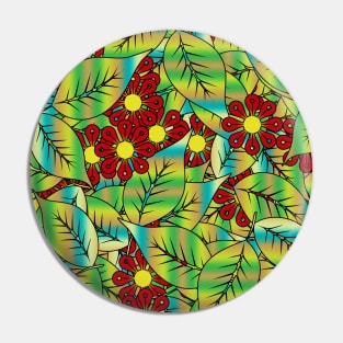 Foliage and flowers Pin