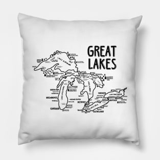 Great Lakes Map Pillow