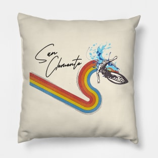 Retro 70s/80s Style Rainbow Surfing Wave San Clemente Pillow