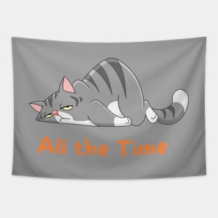 All the Time Lazy Cat Tapestry