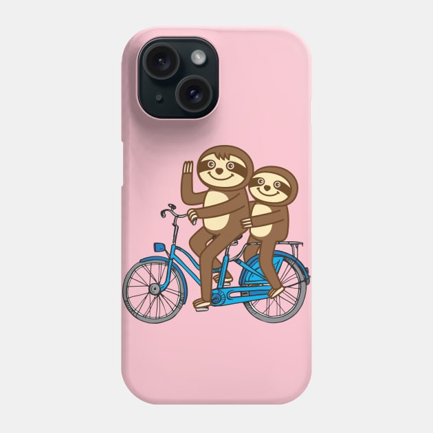 Sloths and bicycle Phone Case by Plushism