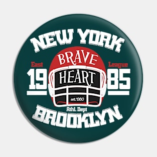 New York Brave heart Retro team Pin