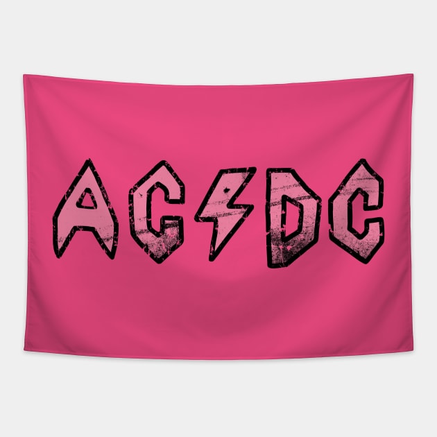 Butt-Head AC/DC Distressed - Pink Tapestry by Botak Solid Art