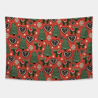 Scandinavian Christmas Ornaments Tapestry