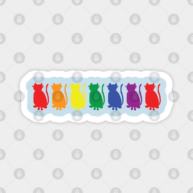 Colorful Cats Pride Rainbow Magnet by ellenhenryart