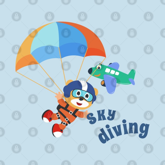 Vector illustration of a cute skydiver by KIDS APPAREL