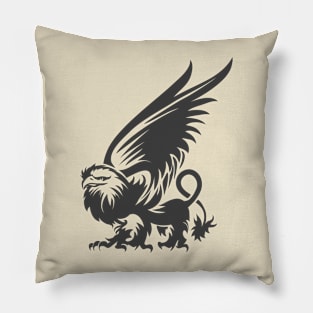 Griffin Engraving Emblem Pillow