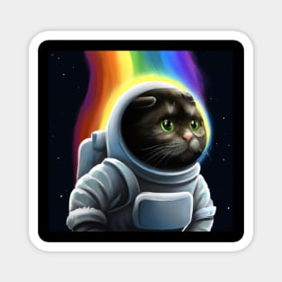 Rainbow Space Cat Magnet