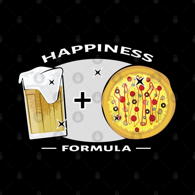 Happiness Formula - Pizza & Beer - Funny by DesignWood Atelier