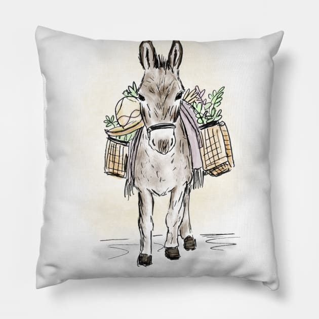 Happy Trails Donkey Pillow by LauraKatMax