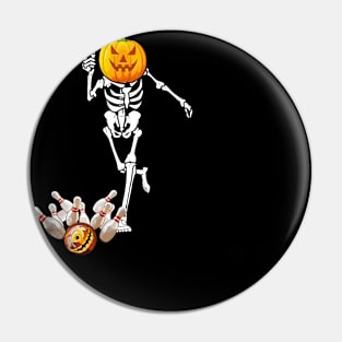 Bowling Skeleton Bone Halloween Costume Men Women Gifts Pin