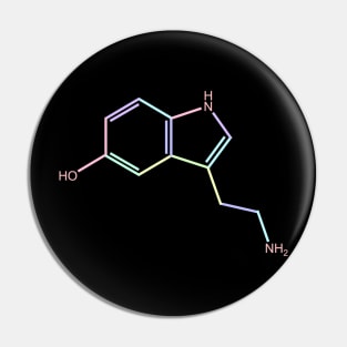 Serotonin Kawaii Pastel Rainbow Molecule Pin