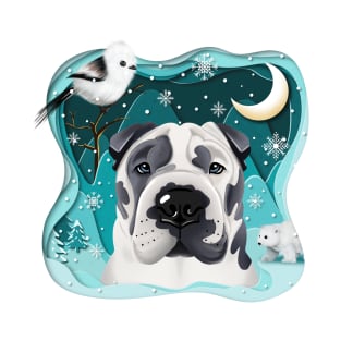 A Shar Pei in the Snowy Moonlight T-Shirt