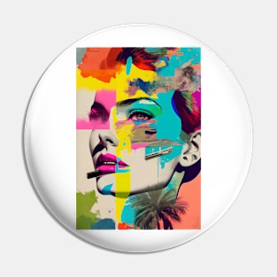 Abstract pop art style woman portrait Pin
