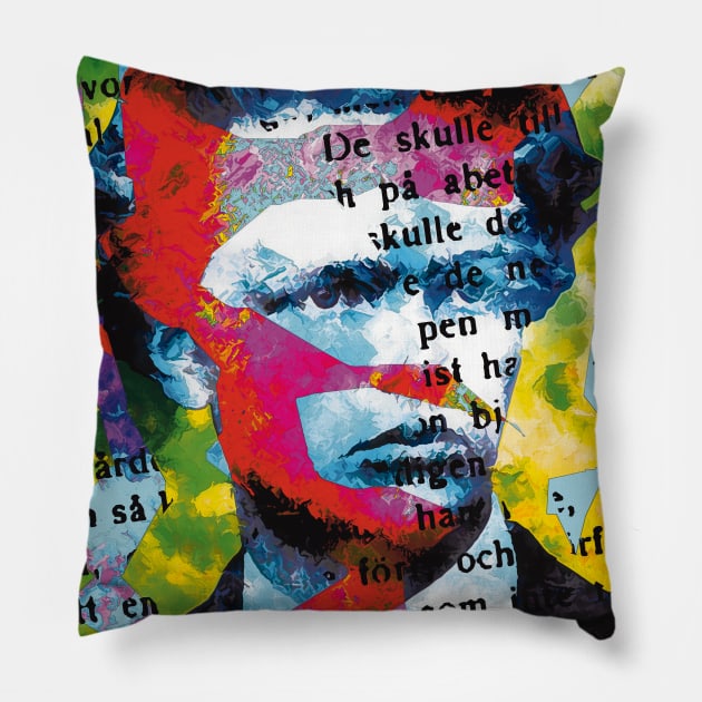 August Strindberg as a Young Man Pillow by Exile Kings 
